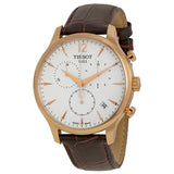Tissot T Classic Tradition Chronograph White Dial Brown Leather Strap Watch For Men - T063.617.36.037.00 Buy Now By Tissot