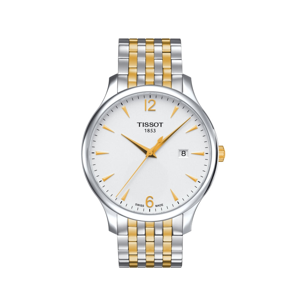 Tissot T Classic Tradition White Dial Two Tone Mesh Bracelet Watch for Women - T063.210.22.037.00 Buy Now By Tissot