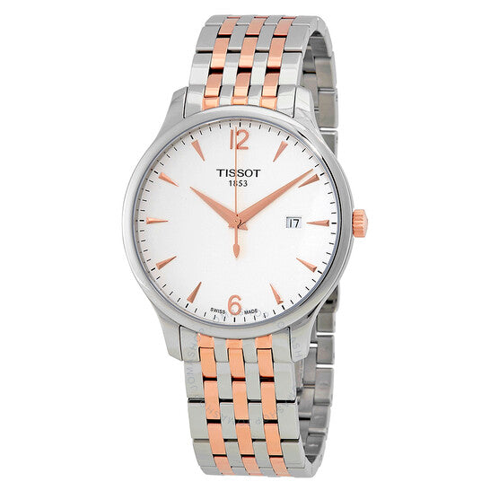 Tissot T Classic Tradition White Dial Two Tone Mesh Bracelet Watch For Men - T063.610.22.037.01 Buy Now By Tissot