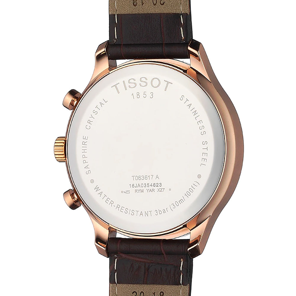 Tissot T Classic Tradition Chronograph White Dial Brown Leather Strap Watch For Men - T063.617.36.037.00 Buy Now By Tissot