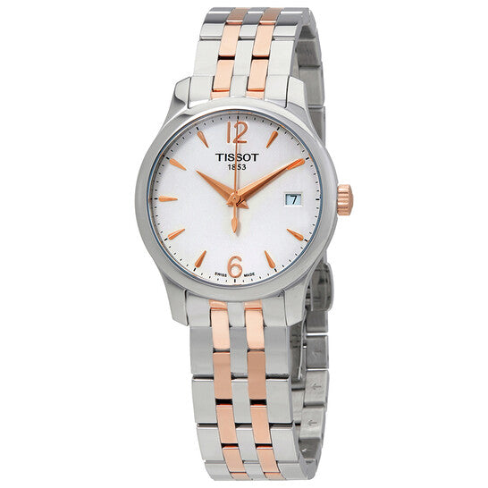 Tissot T Classic Tradition Lady White Dial Two Tone Steel Strap Watch For Women - T063.210.22.037.01 Buy Now By Tissot