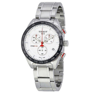 Tissot T Sport PRS 516 Chronograph White Dial Silver Steel Strap Watch For Men - T100.417.11.031.00 Buy Now By Tissot