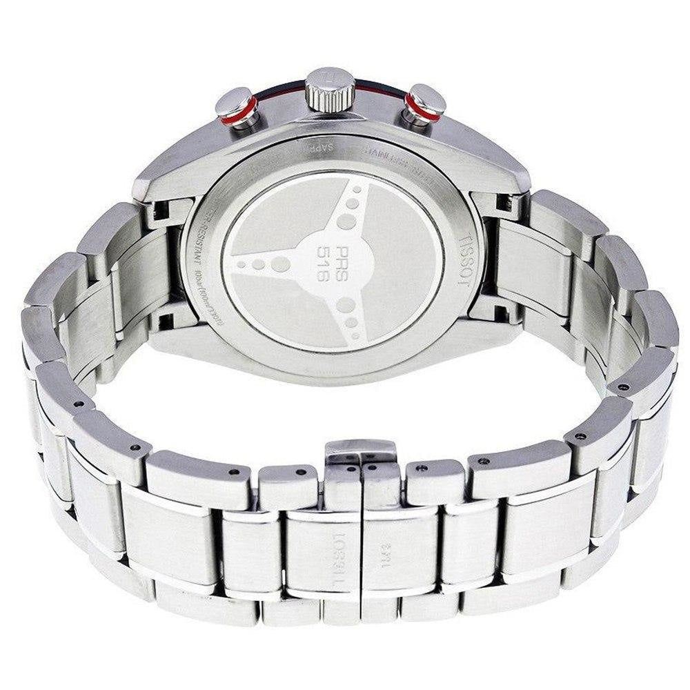 Tissot PRS 516 Chronograph Black Dial Silver Steel Strap Watch For Men - T100.417.11.051.00 Buy Now By Tissot