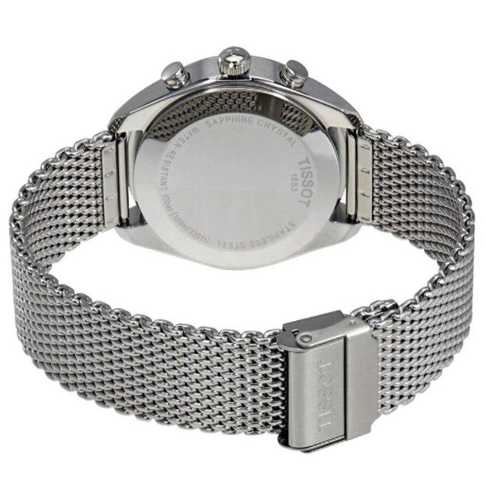 Tissot PR 100 Chronograph Black Dial Silver Mesh Bracelet Watch For Men - T101.417.11.051.01 Buy Now By Tissot