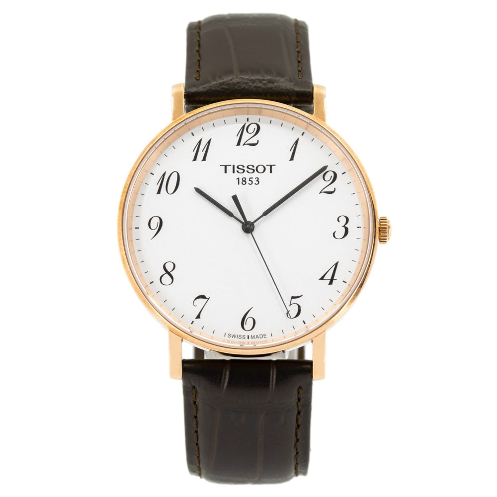 Tissot T Classic Everytime White Dial Black Leather Strap Watch For Men - T109.610.36.032.00 Buy Now By Tissot