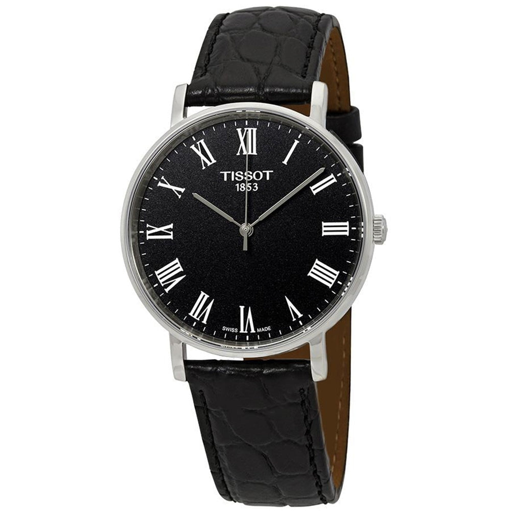 Tissot Everytime Medium Black Dial Black Leather Strap Watch For Men - T109.410.16.053.00 Buy Now By Tissot