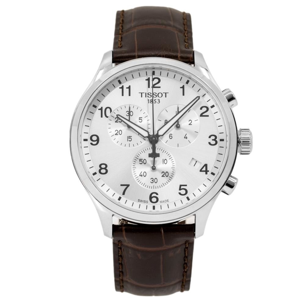 Tissot T Sport Chrono XL Classic Silver Dial Brown Leather Strap Watch For Men - T116.617.16.037.00 Buy Now By Tissot