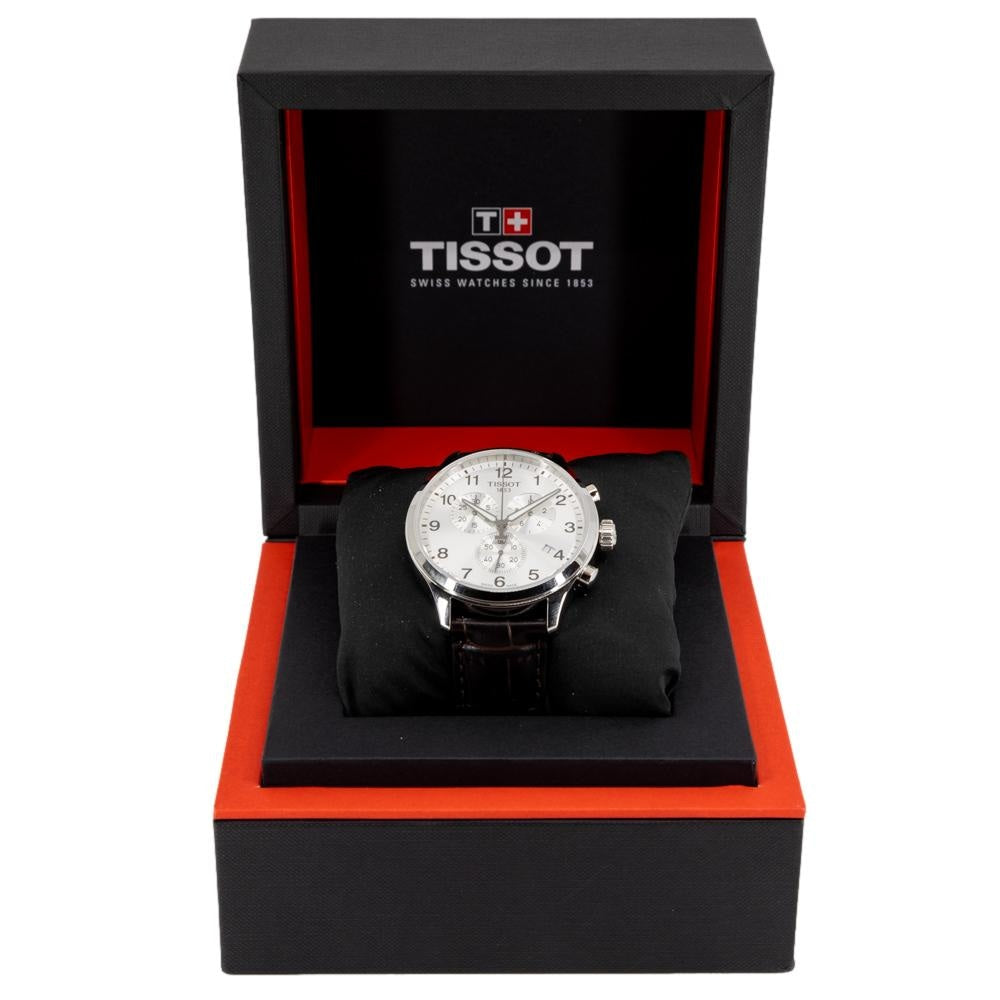 Tissot Chrono XL Silver Dial Brown Leather Strap Watch For Men - T116.617.16.037.00 Buy Now By Tissot