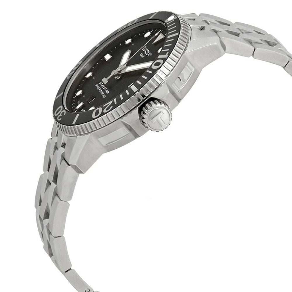 Tissot Seastar 1000 Powermatic 80 Black Dial Silver Steel Strap Watch For Men - T120.407.11.051.00 Buy Now By Tissot