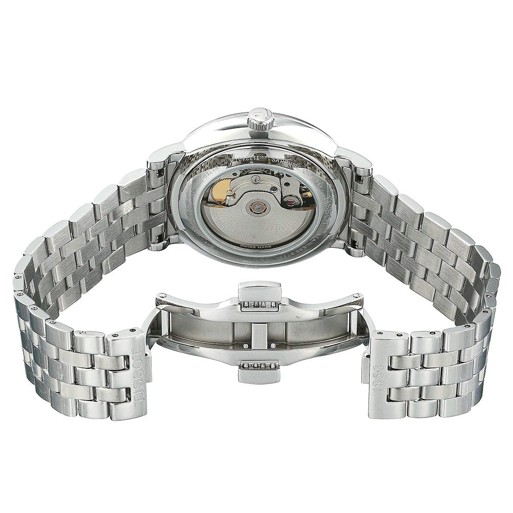 Tissot T Classic Carson Premium Powermatic 80 Black Dial Silver Steel Strap Watch For Men - T122.407.11.051.00 Buy Now By Tissot