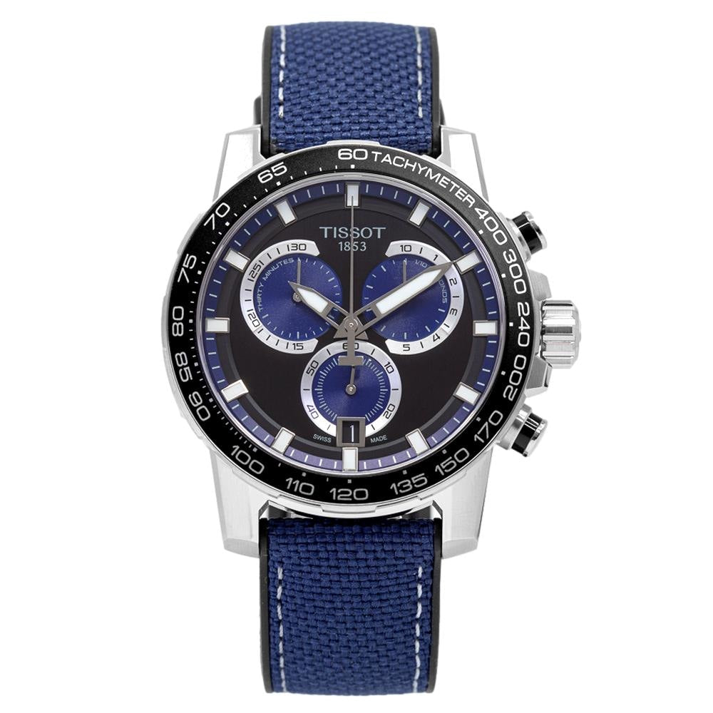 Tissot Supersport Chrono Black Dial Blue Nylon Strap Watch for Men - T125.617.17.051.03 Buy Now By Tissot