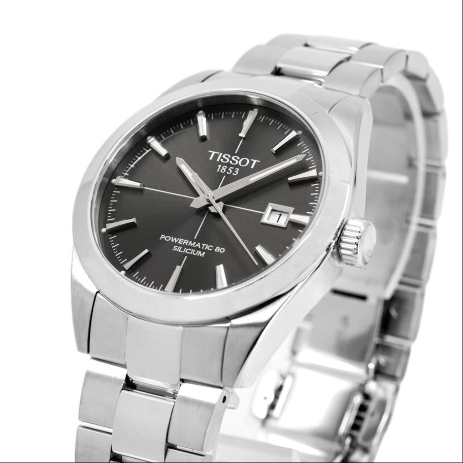 Tissot Gentleman Powermatic 80 Silicium Black Dial Silver Steel Strap Watch For Men - T127.407.11.061.01 Buy Now By Tissot