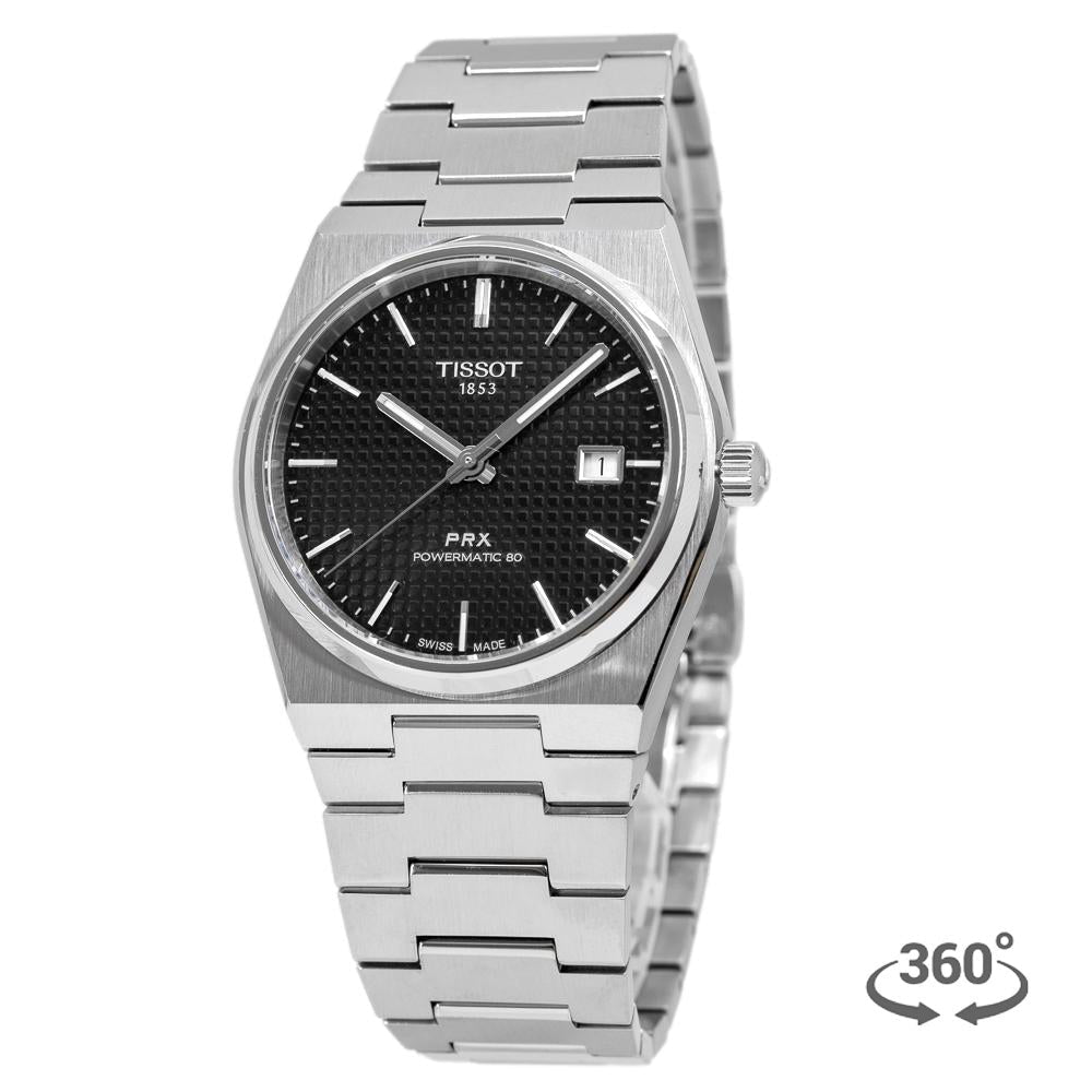 Tissot PRX Powermatic 80 Black Dial Silver Steel Strap Watch for Men - T137.407.11.051.00 Buy Now By Tissot