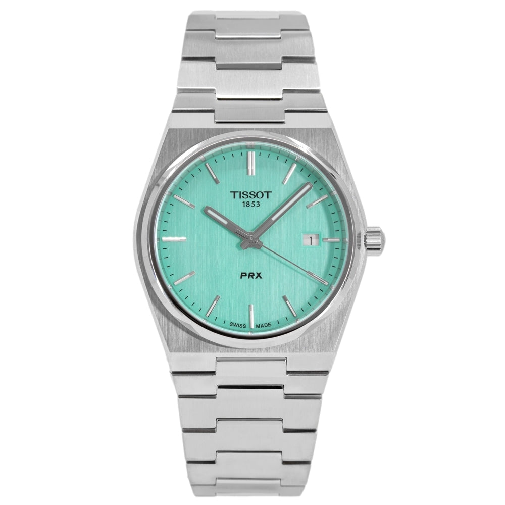Tissot PRX Quartz Light Green Dial Silver Steel Strap Watch for Men - T137.410.11.091.01 Buy Now By Tissot