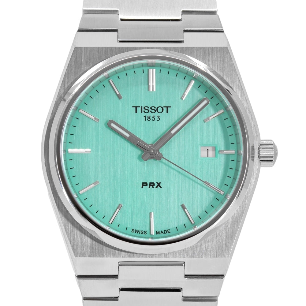 Tissot PRX Quartz Light Green Dial Silver Steel Strap Watch for Men - T137.410.11.091.01 Buy Now By Tissot
