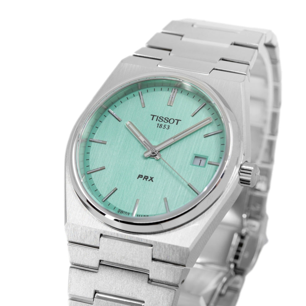 Tissot PRX Quartz Light Green Dial Silver Steel Strap Watch for Men - T137.410.11.091.01 Buy Now By Tissot