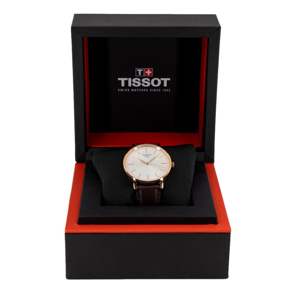 Tissot Everytime Gent Silver Dial Brown Leather Strap Watch for Men - T143.410.36.011.00 Buy Now By Tissot