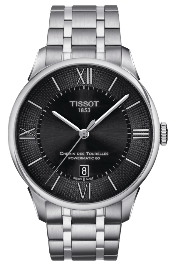 Tissot Chemin Des Tourelles Powermatic 80 Black Dial Silver Steel Strap Watch For Men - T099.407.11.058.00 Buy Now By Tissot