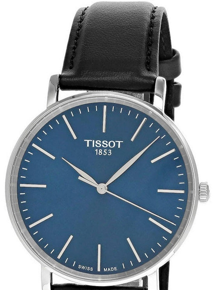 Tissot Everytime Gent Blue Dial Black Leather Strap Watch for Men - T143.410.16.041.00 Buy Now By Tissot