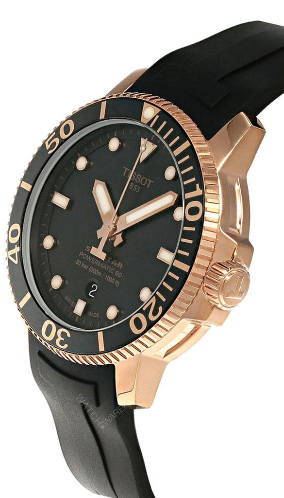 Tissot Seastar 1000 Powermatic 80 Black Dial Black Rubber Strap Watch for Men - T120.407.37.051.01 Buy Now By Tissot
