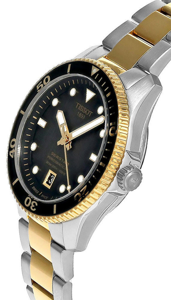 Tissot Seastar 1000 Black Dial Two Tone Steel Strap Watch for Women - T120.210.22.051.00 Buy Now By Tissot
