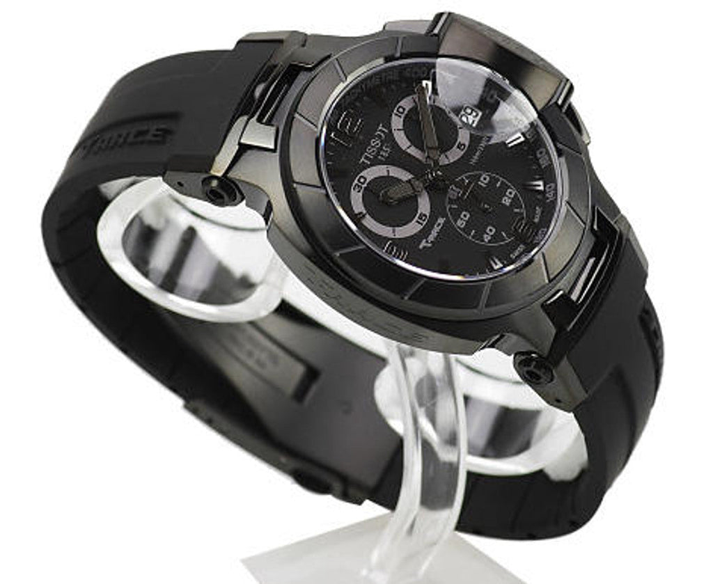 Tissot T Race Chronograph Black Dial Black Rubber Strap Watch for Men - T048.417.37.057.00 Buy Now By Tissot