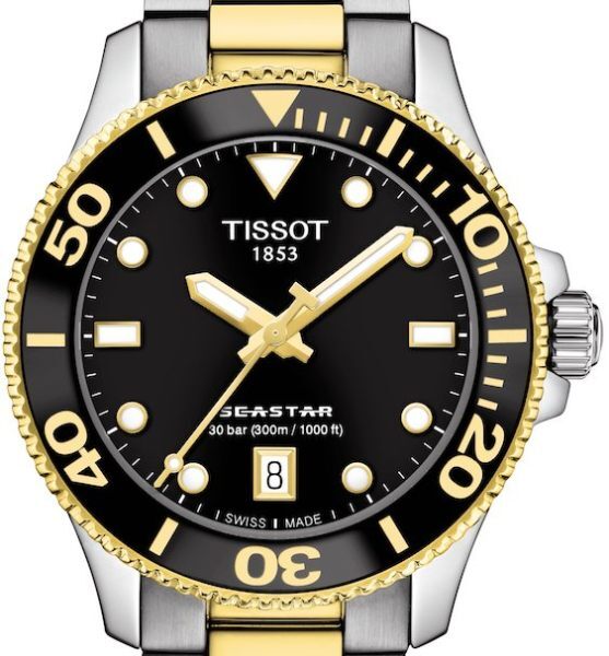 Tissot Seastar 1000 Black Dial Two Tone Steel Strap Watch for Women - T120.210.22.051.00 Buy Now By Tissot