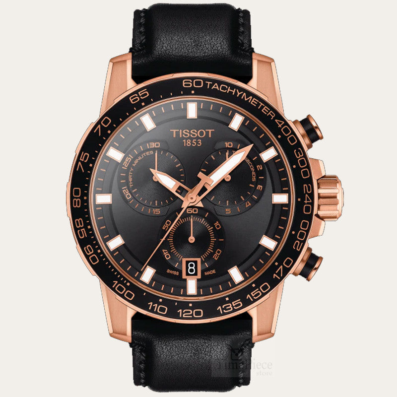 Tissot Supersport Chrono Black Dial Black Leather Strap Watch for Men - T125.617.36.051.00 Buy Now By Tissot