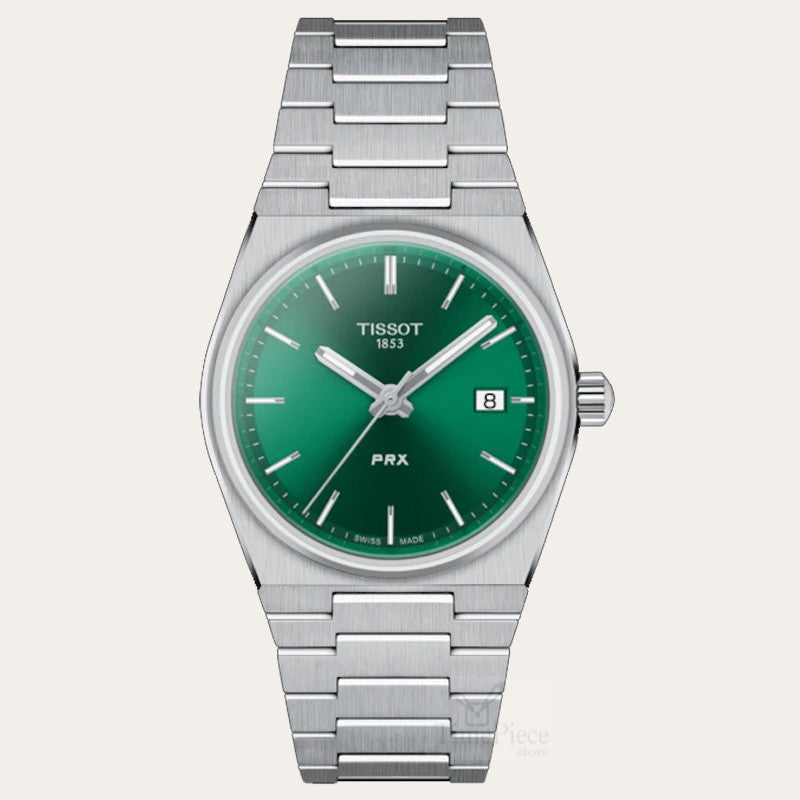 Tissot PRX Quartz Green Dial Steel Silver Steel Strap Watch for Men - T137.410.11.081.00 Buy Now By Tissot