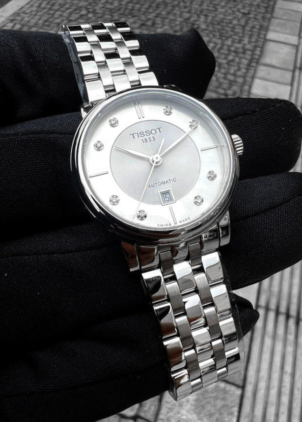 Tissot Carson Premium Automatic Lady Diamonds Silver Dial Silver Steel Strap Watch for Women - T122.207.11.036.00 Buy Now By Tissot