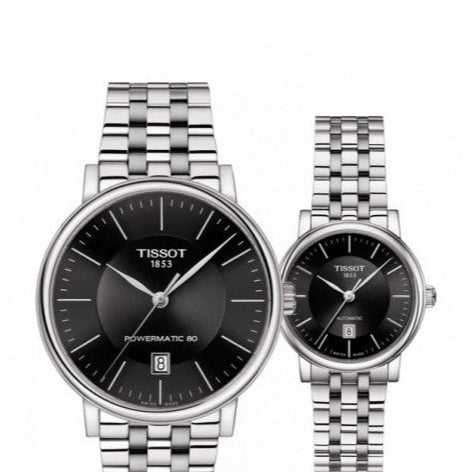 Tissot T Classic Carson Premium Automatic Lady Black Dial Silver Steel Strap Watch for Women - T122.207.11.051.00 Buy Now By Tissot