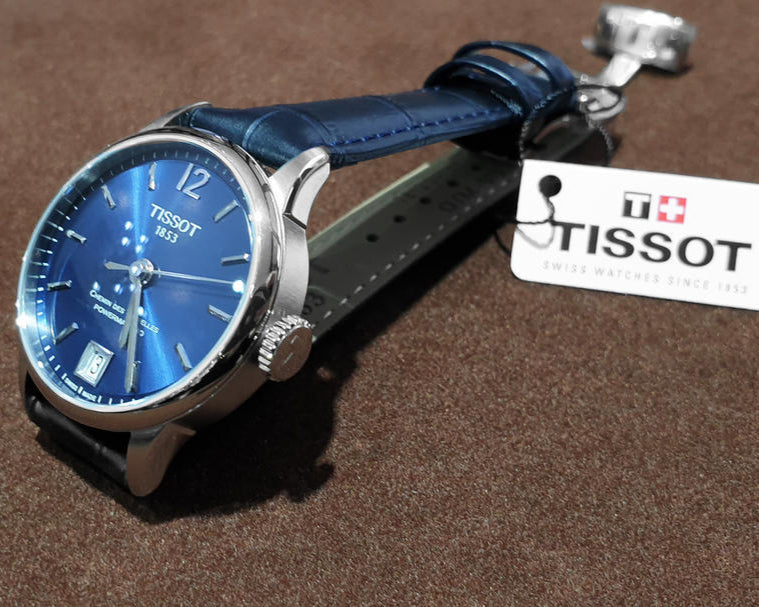 Tissot Chemin Des Tourelles Powermatic 80 Lady Blue Dial Blue Leather Strap Watch For Women - T099.207.16.047.00 Buy Now By Tissot