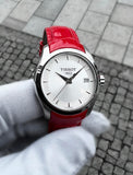 Tissot Couturier Lady Silver Dial Red Leather Strap Watch for Women - T035.210.16.031.01 Buy Now By Tissot