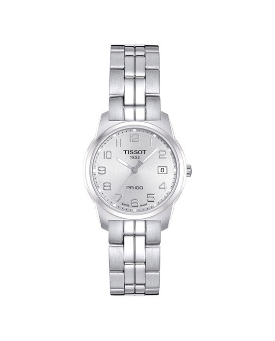 Tissot T Classic PR100 Silver Dial Silver Steel Strap Watch For Women - T049.210.11.032.00 Buy Now By Tissot