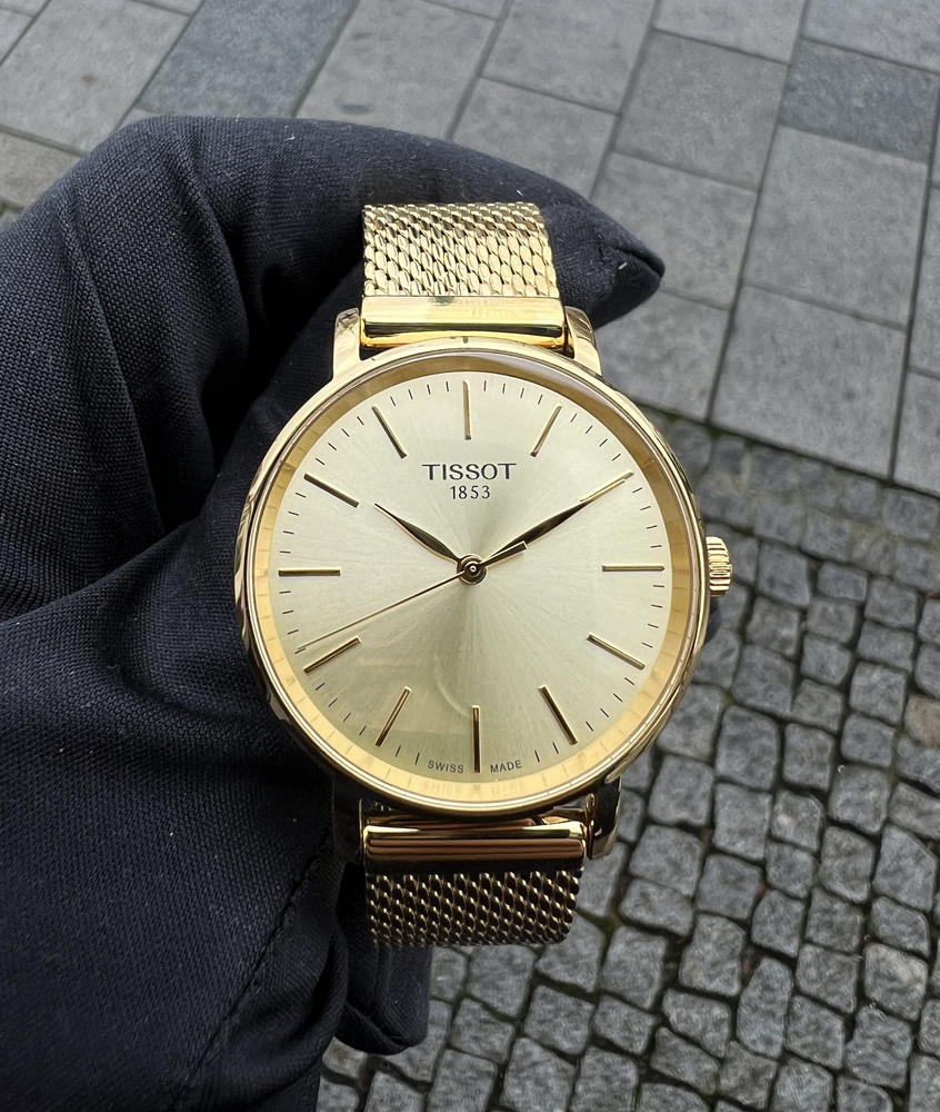 Tissot Everytime Lady Gold Dial Gold Mesh Bracelet Watch for Women - T143.210.33.021.00 Buy Now By Tissot