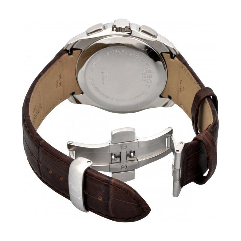 Tissot Couturier Chronograph White Dial Brown Leather Strap Watch For Men - T035.617.16.031.00 Buy Now By Tissot