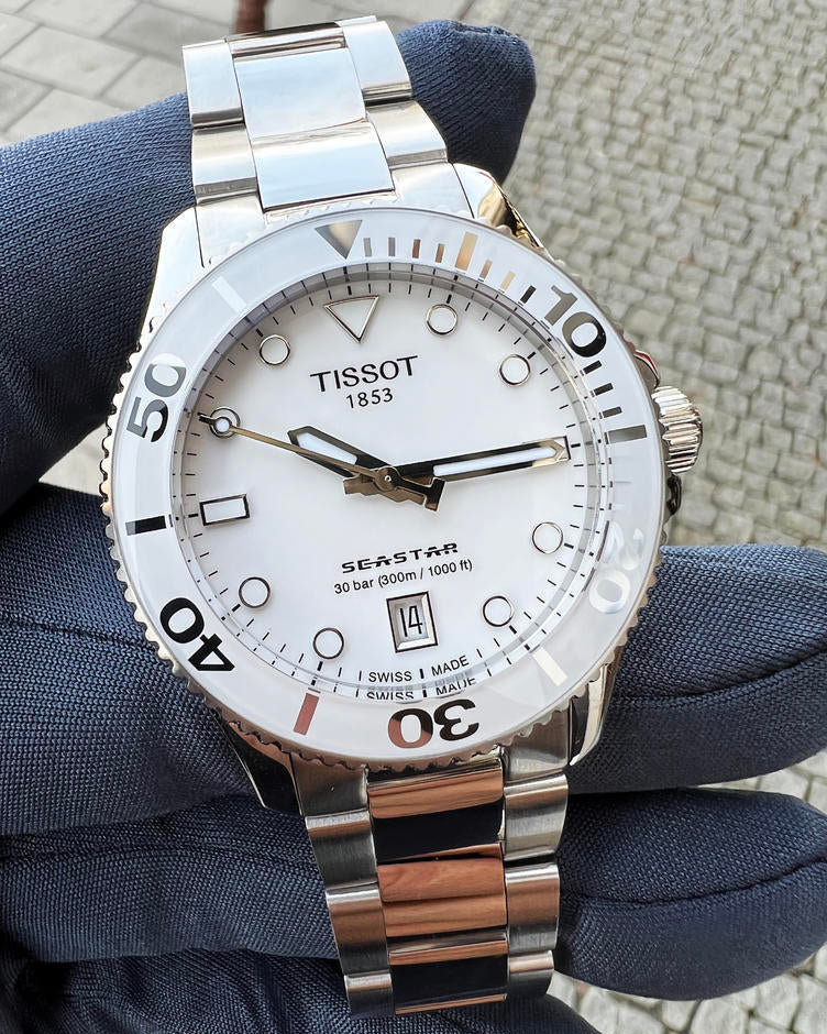 Tissot Seastar 1000 Lady White Dial Silver Steel Strap Unisex Watch - T120.210.11.011.00 Buy Now By Tissot
