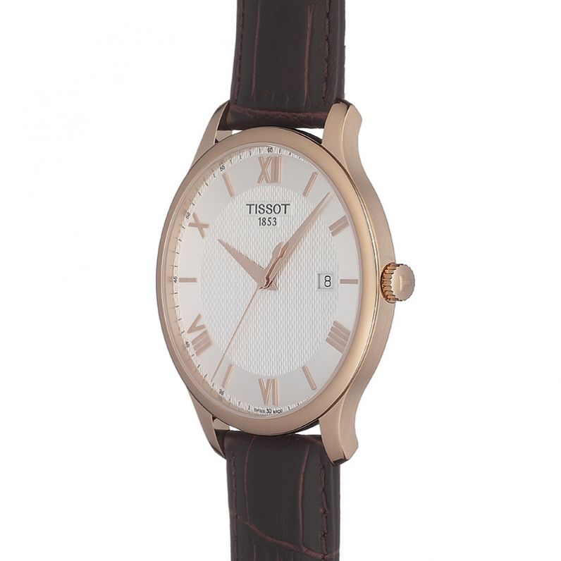 Tissot T Classic Tradition White Dial Brown Leather Strap Watch For Men - T063.610.36.037.00 Buy Now By Tissot