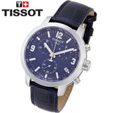 Tissot PRC 200 Chronograph Blue Dial Blue Leather Strap Watch For Men - T055.417.16.047.00 Buy Now By Tissot