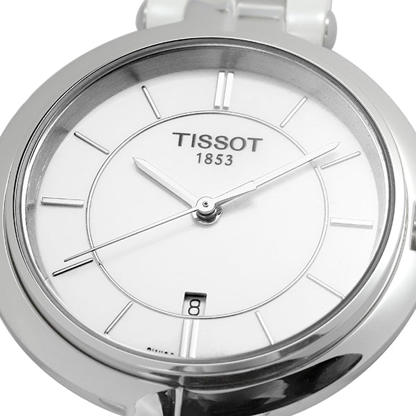 Tissot T Lady Flamingo White Dial White Leather Strap Watch For Women - T094.210.16.011.00 Buy Now By Tissot