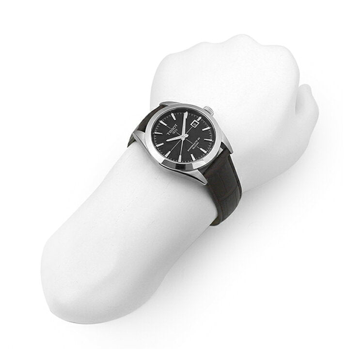 Tissot Gentleman Powermatic 80 Silicium Black Dial Brown Leather Strap Watch For Men - T127.407.16.051.01 Buy Now By Tissot