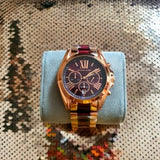 Michael Kors Bradshaw Burgundy Dial Two Tone Steel Strap Watch for Women - MK6270 Buy Now By Michael Kors