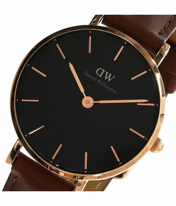 Daniel Wellington Classic Petite St Mawes Black Dial Brown Leather Strap Watch For Women - DW00100225 Buy Now By Daniel Wellington