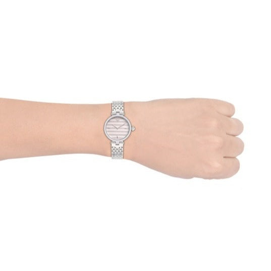 Emporio Armani Arianna Analog White Dial Silver Steel Strap Watch For Women - AR11195 Buy Now By Emporio Armani