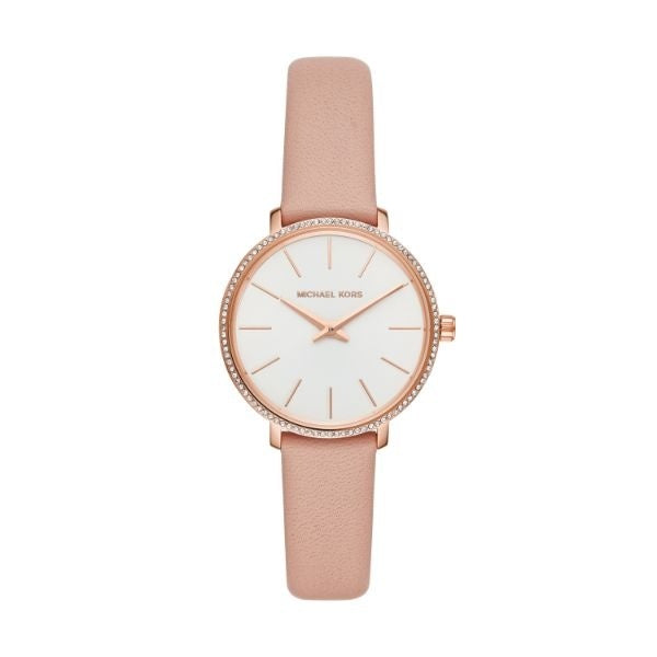 Michael Kors Pyper Analog White Dial Pink Leather Strap Watch For Women - MK2803 Buy Now By Michael Kors