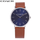 Coach Charles Blue Dial Brown Leather Strap Watch for Men - 14602151 Buy Now By Coach