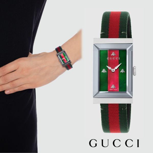 Gucci G-Frame Mother of Pearl Dial Two Tone Nylon Strap Watch For Women - YA147404 Buy Now By Gucci