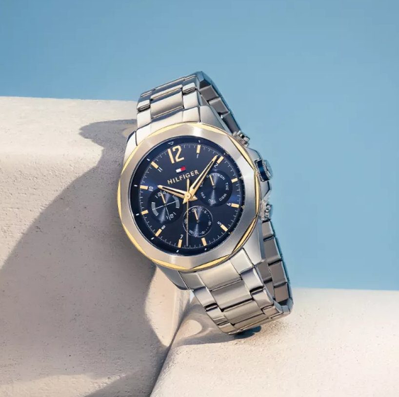 Tommy Hilfiger Lars Chronograph Blue Dial Silver Steel Strap Watch For Men - 1792059 Buy Now By Tommy Hilfiger