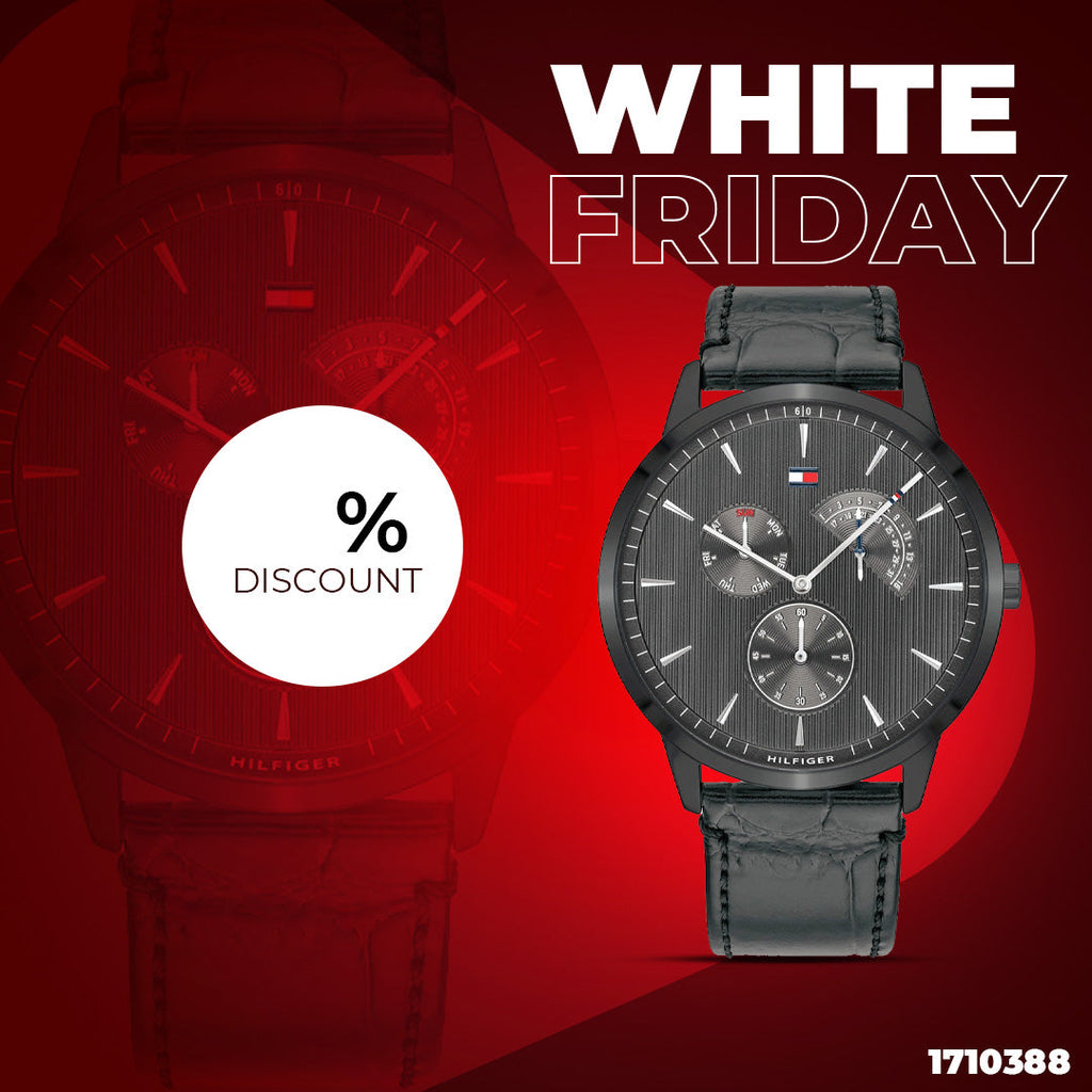 Tommy Hilfiger Brad Chronograph Quartz Grey Dial Grey Leather Strap Watch For Men - 1710388 Buy Now By Tommy Hilfiger