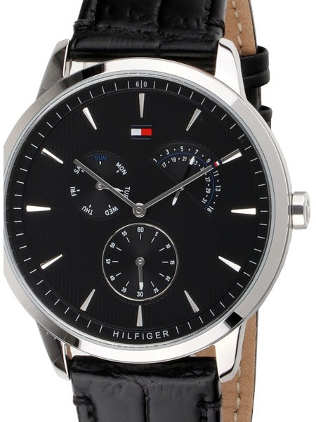 Tommy Hilfiger Brad Chronograph Black Dial Black Leather Strap Watch For Men - 1710391 Buy Now By Tommy Hilfiger